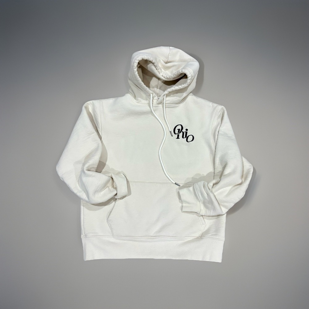Embroidery Ohio‎ Logo where im from ohio Ivory Hoodie Size Medium